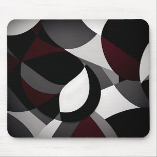 Abstract Marble Black White And Red Mouse Pad