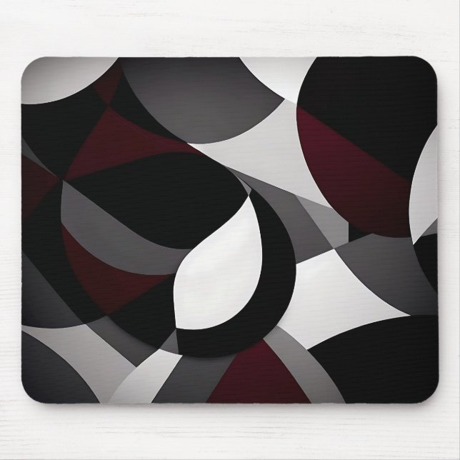 Abstract Marble  Black White And Red Mouse Pad (Front)
