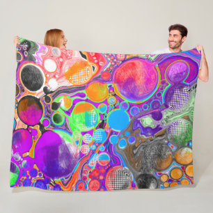 Abstract Marble Fluid Art Fleece  Blanket