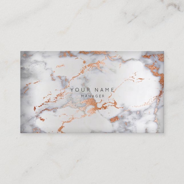 Abstract Marble Grey Appointment Silver Copper VIP Card (Front)