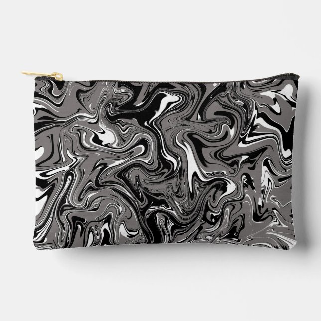 Abstract Marble illustration Black   Accessory Pouch (Front)