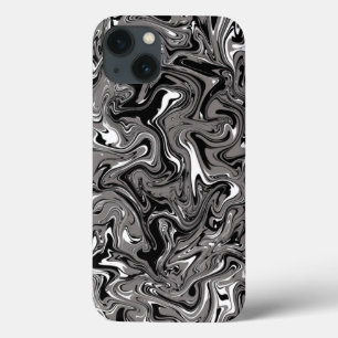 Abstract Marble illustration Black iPhone 13 Case