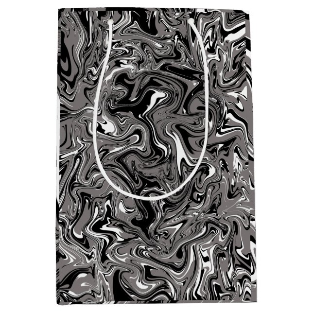 Abstract Marble illustration Black    Medium Gift Bag (Front)
