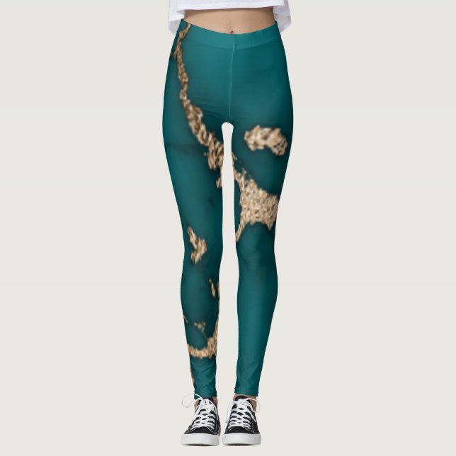 Abstract Marble illustration Cute    Leggings (Front)