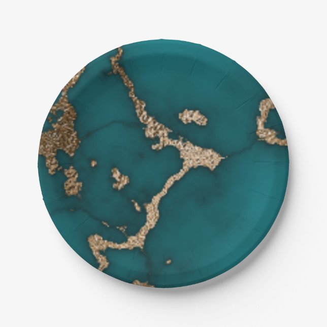 Abstract Marble illustration Cute       Paper Plate (Front)