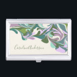 Abstract Marble in Purple and Green Personalised   Business Card Holder<br><div class="desc">Abstract Marble in Purple and Green Personalised Business Card Case</div>