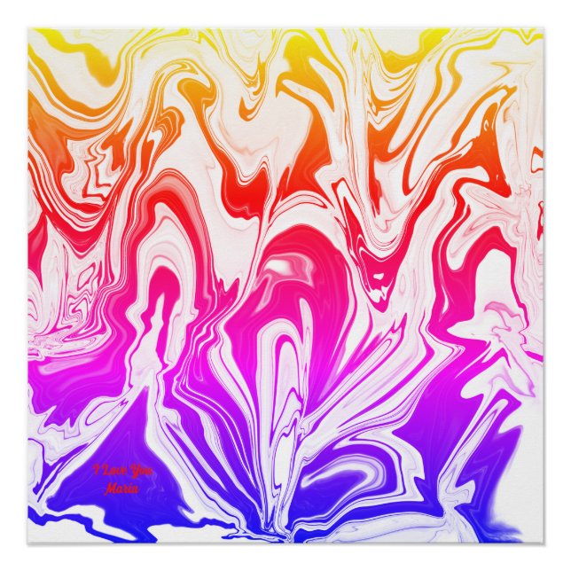 Abstract marble Liquified Colourful Glossy Poster (Front)