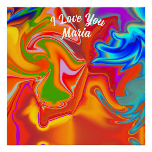 Abstract marble Liquified Colourful Glossy Poster