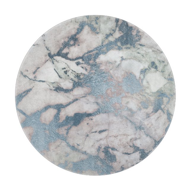 ABSTRACT MARBLE OCEAN BLUE TRAY CUTTING BOARD (Front)