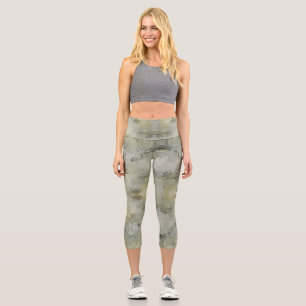 Abstract marble pattern capri leggings