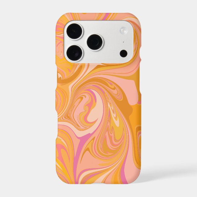 Abstract Marble Swirl Art in Yellow (Back)