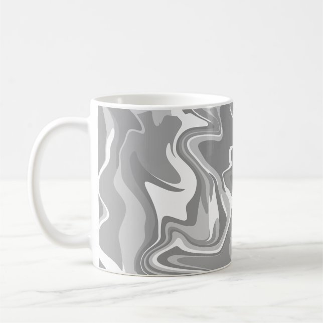 Abstract Marble Swirl Texture - Grey Tones  Coffee Mug (Left)