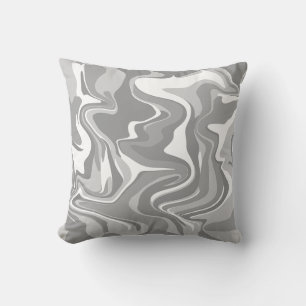 Abstract Marble Swirl Texture - Grey Tones Cushion