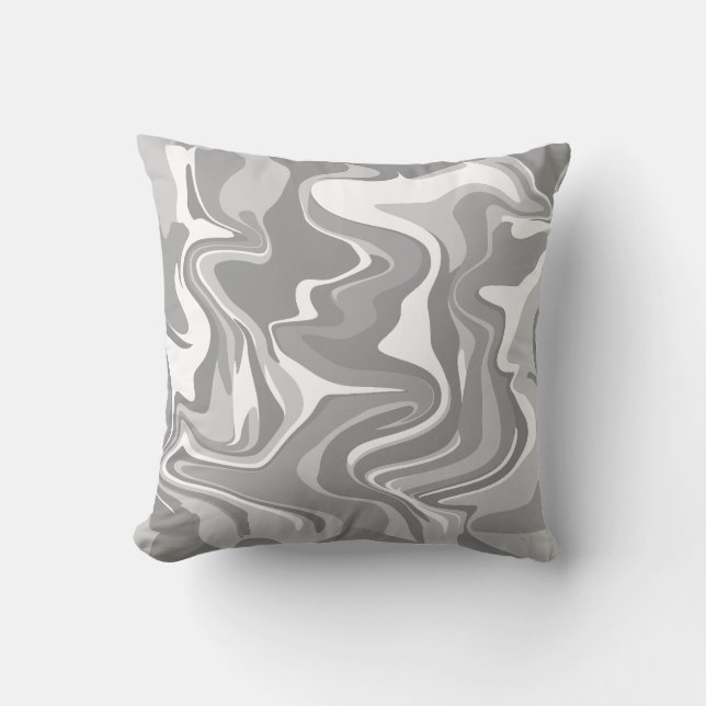 Abstract Marble Swirl Texture - Grey Tones  Cushion (Front)