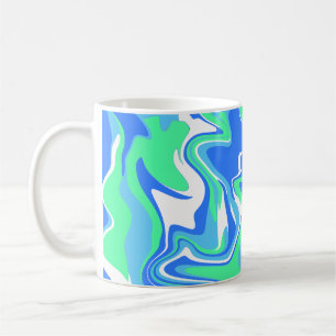 Abstract Marble Swirl Texture - Ocean Tones Coffee Mug