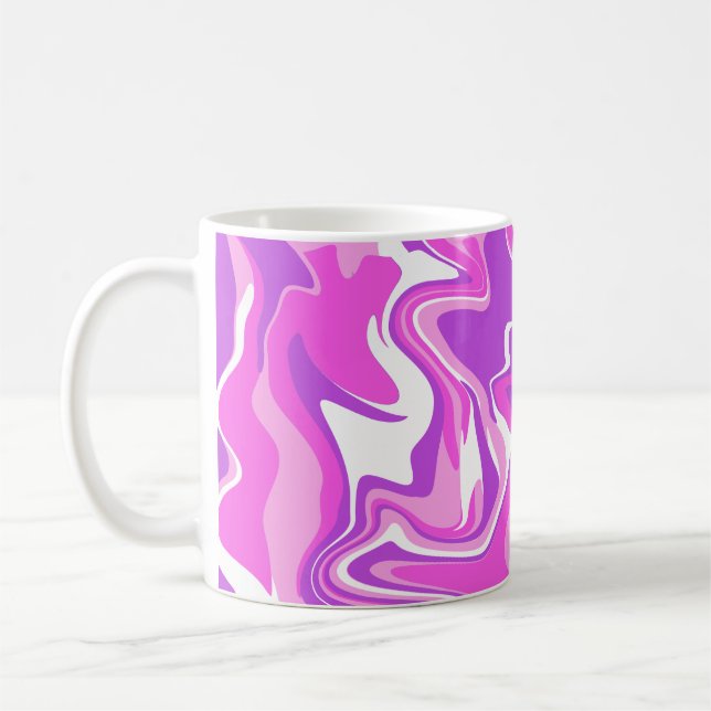 Abstract Marble Swirl Texture - Pink - Purple Tone Coffee Mug (Left)
