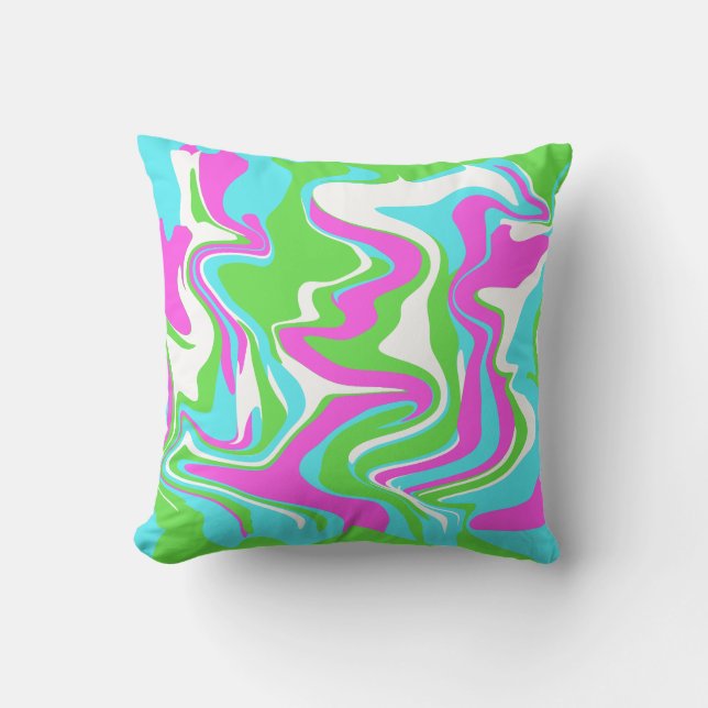 Abstract Marble Swirl Texture - Spring Tones  Cushion (Front)
