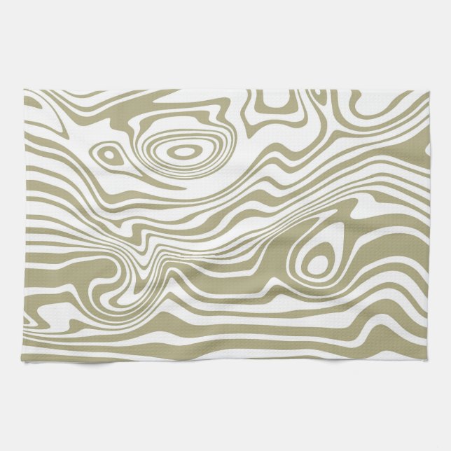 Abstract Marble Waves Artwork | Kitchen Towel (Horizontal)