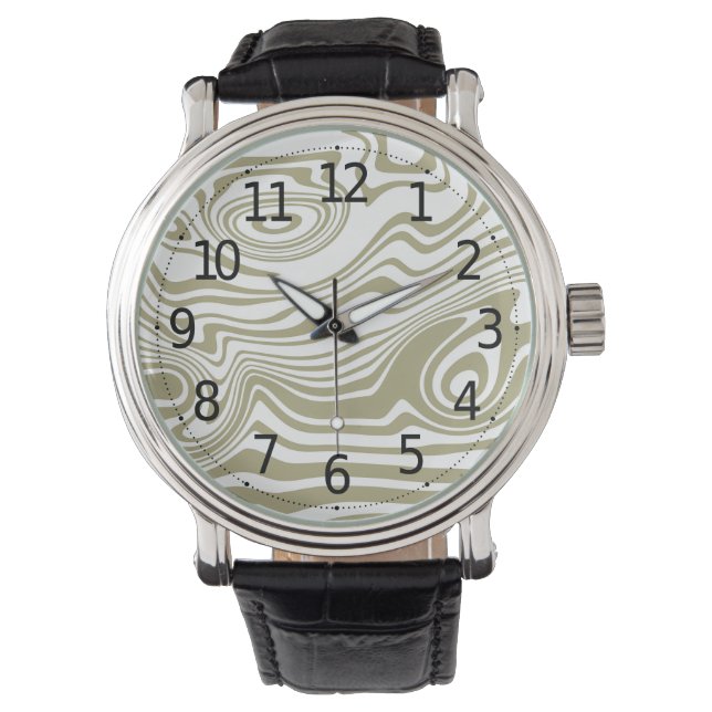 Abstract Marble Waves Artwork | Men's Watch (Front)