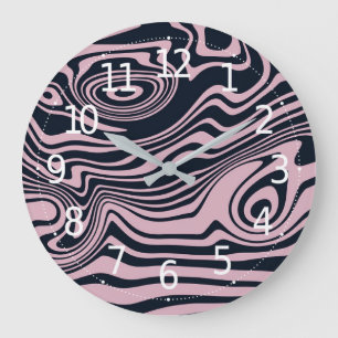Abstract Marble Waves Artwork Wall Clock