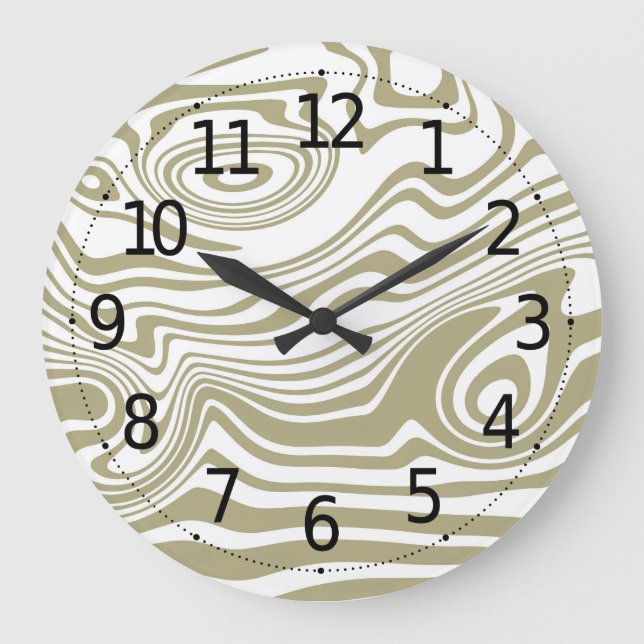 Abstract Marble Waves Artwork | Wall Clock (Front)