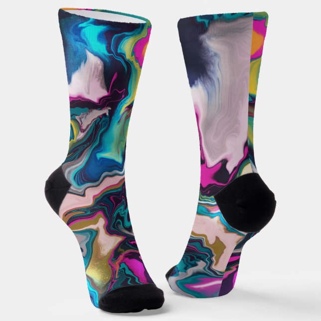 Abstract Marbled Colourful Socks (Angled)