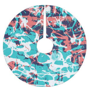 Abstract Marbled Paper Art Background Brushed Polyester Tree Skirt