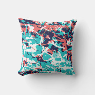 Abstract Marbled Paper Art Background Cushion