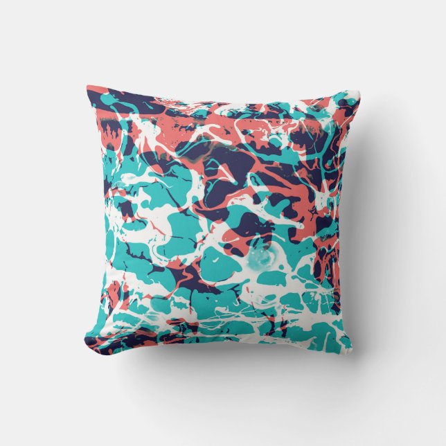 Abstract Marbled Paper Art Background Cushion (Front)
