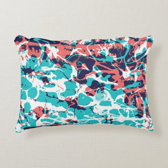 Abstract Marbled Paper Art Background Decorative Cushion (Front)