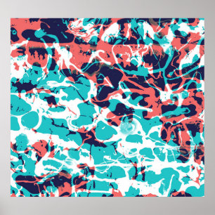 Abstract Marbled Paper Art Background Poster