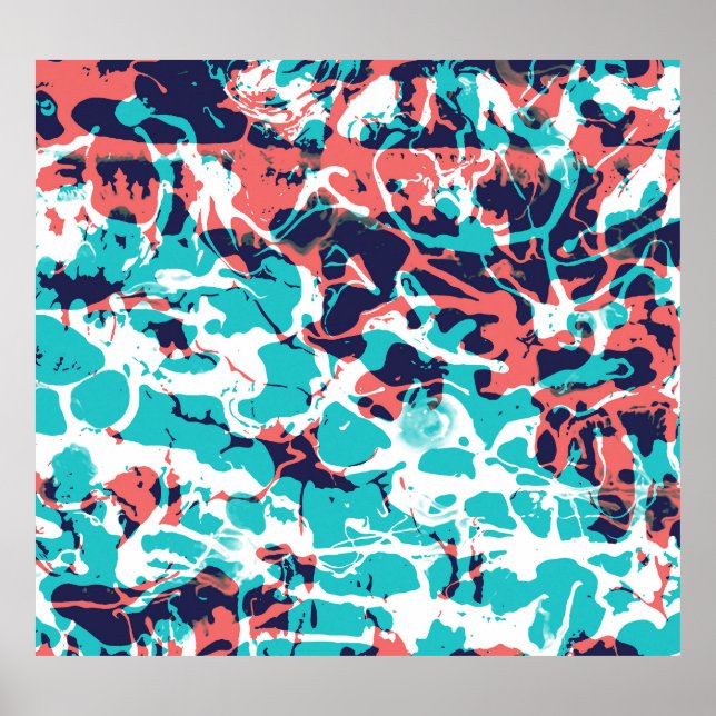 Abstract Marbled Paper Art Background Poster (Front)