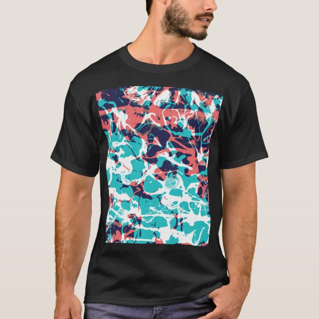 Abstract Marbled Paper Art Background T-Shirt (Front)