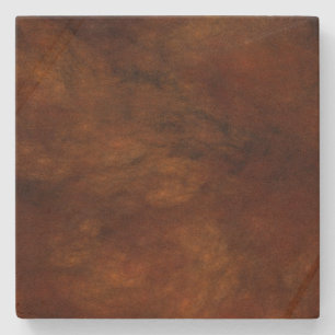 Abstract Marbled Rust Square Coaster