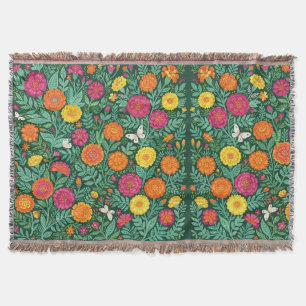 Abstract Marigold Butterflies Garden Blankets