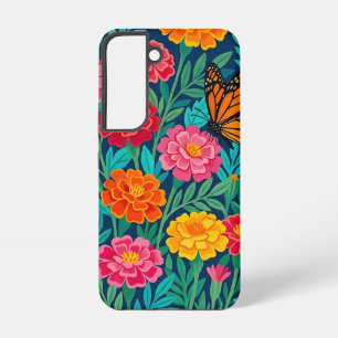 Abstract Marigold Garden Butterfly Samsung Cases