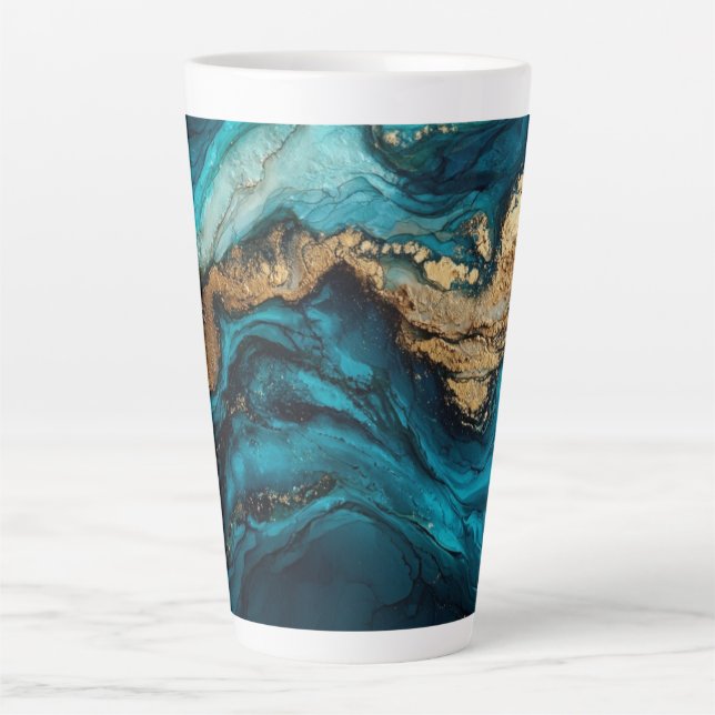 Abstract marine  latte mug (Front)
