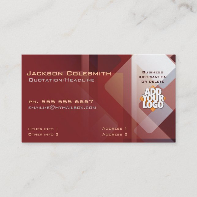 Abstract Marketing Sales w/ Logo Business Cards (Front)