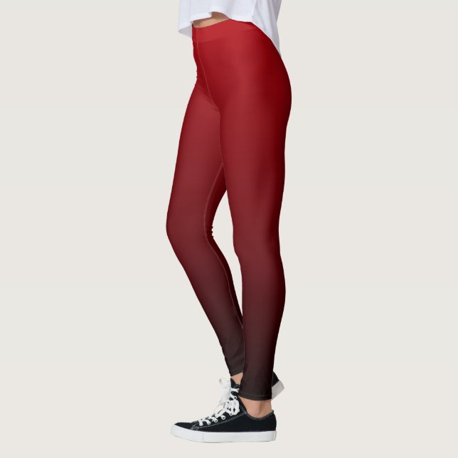 abstract marsala maroon grey burgundy monograms leggings (Left)