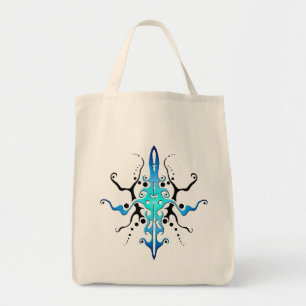Abstract Mask Tribal Tattoo Design - blue Tote Bag