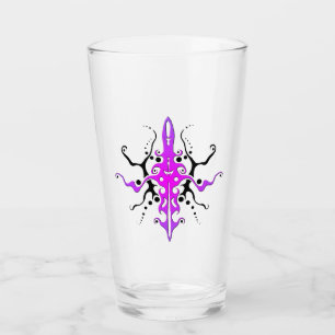 Abstract Mask Tribal Tattoo Design - pink Glass