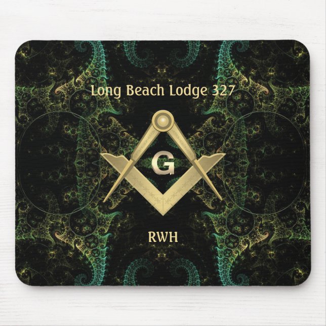 Abstract Masonic Monogrammed Mouse Pad (Front)