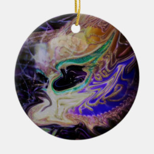 Abstract Masquerade Ceramic Ornament