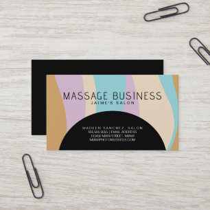 Abstract Massage Business Hair Salon Designer  Card
