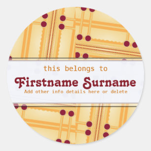 Abstract Matchsticks Bookplate Sticker