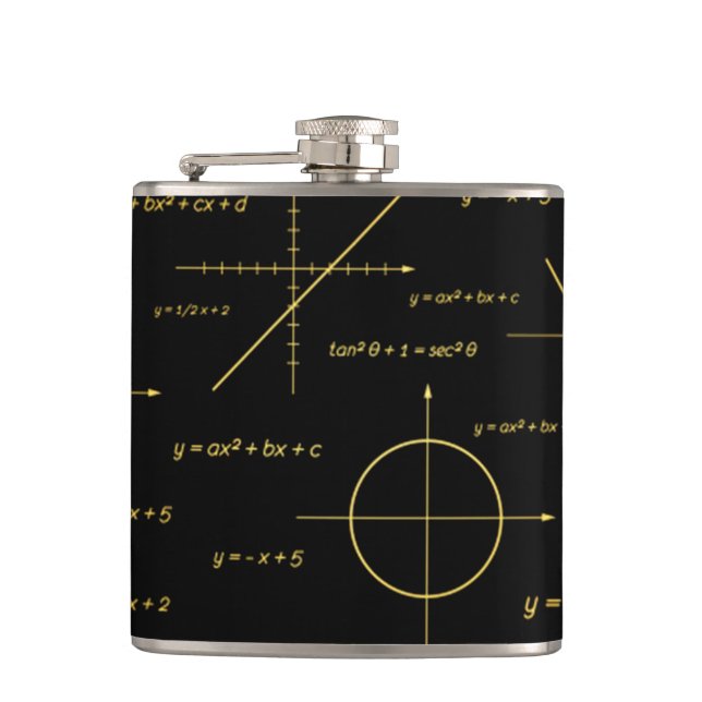 abstract math pattern hip flask (Front)