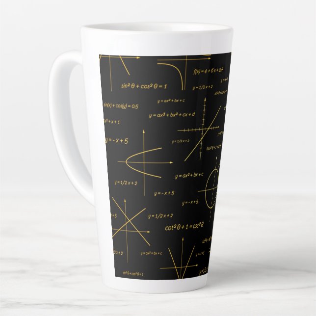 abstract math pattern latte mug (Left Angle)