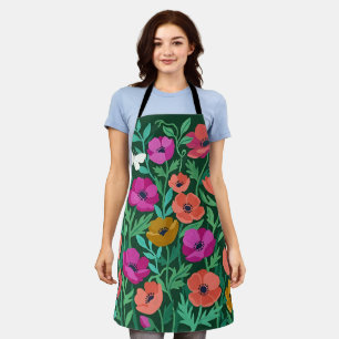 Abstract Matisse Anemones Butterflies Apron