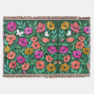 Abstract Matisse Anemones Butterflies Blankets