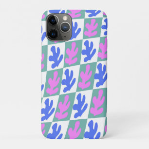 Abstract Matisse Inspired Leaf Plant Chequered  iPhone 11 Pro Case